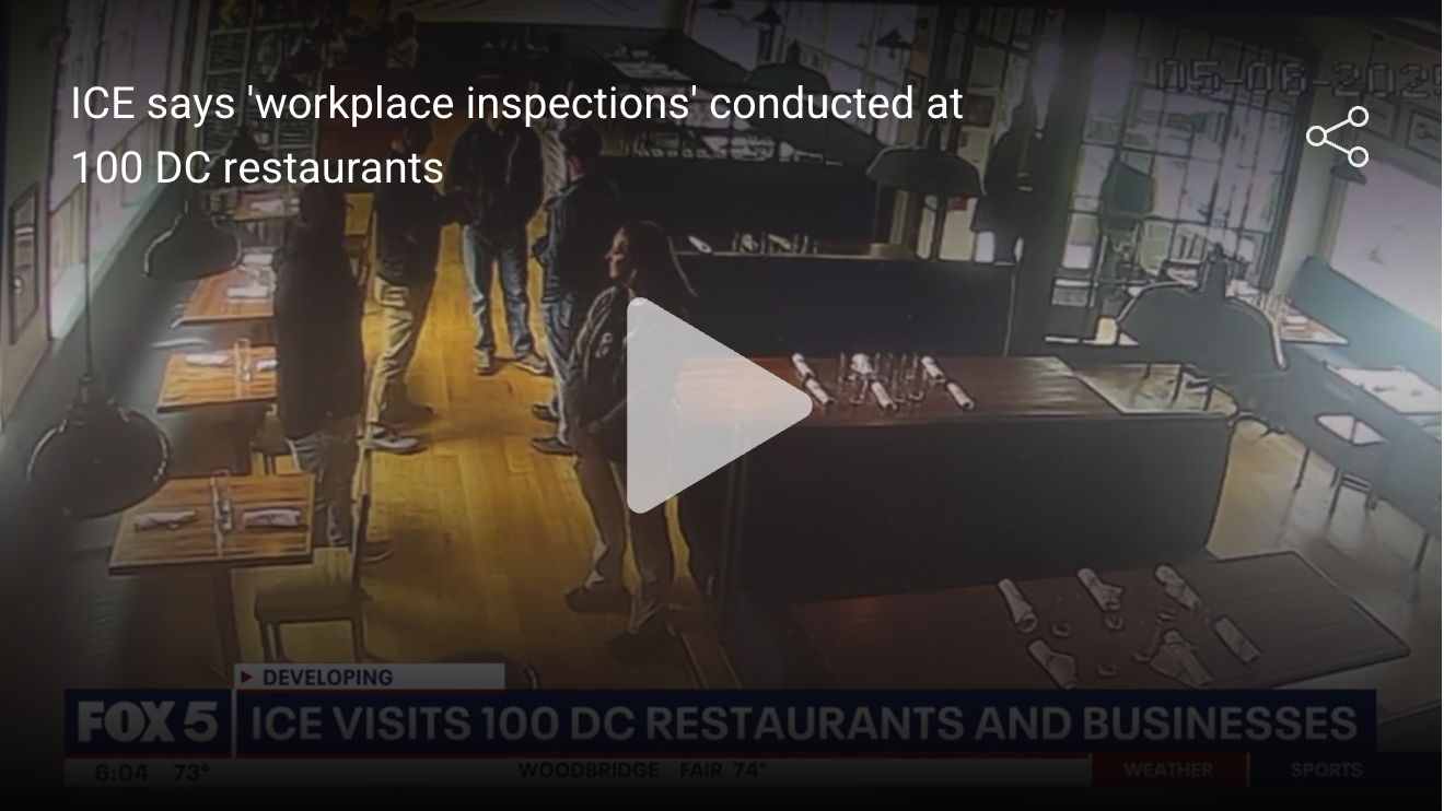 ICE Confirms “Workplace Inspections” at 100 D.C. Restaurants: Tensions Rise Despite No Arrests