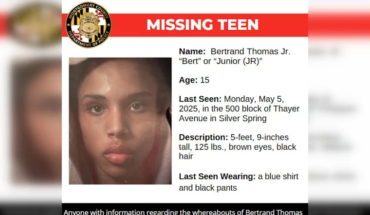 Search Intensifies for Missing Silver Spring Teen: Public Urged to Help Locate 15-Year-Old Bertrand Thomas Jr.