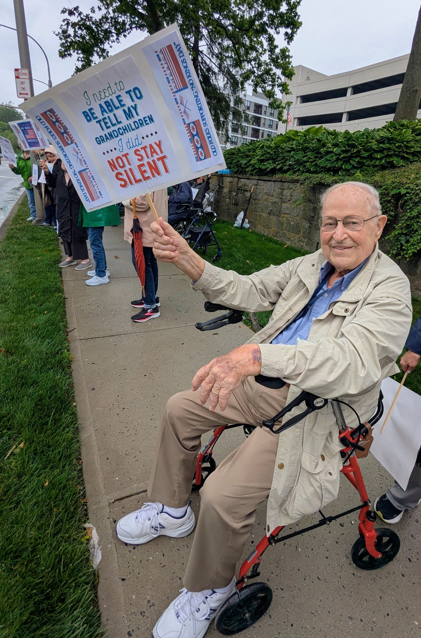 102-Year-Old Holocaust Survivor Joins “No Kings” Rally in White Plains