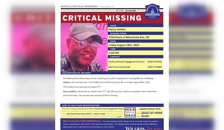 Missing 65-Year-Old Henry Jenkins Found Safe, DC Police and Community Praised