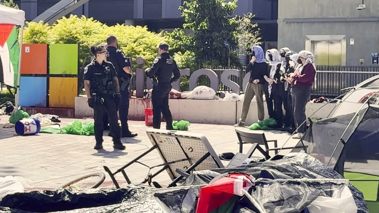 Police Dismantle Palestine Encampment at Microsoft HQ, Arrest 20 Protesters