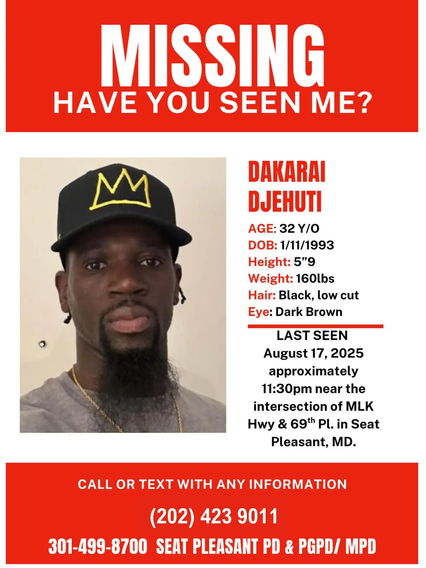 Father of Two Vanishes Without a Trace in Prince George’s County; Family Pleads for Help