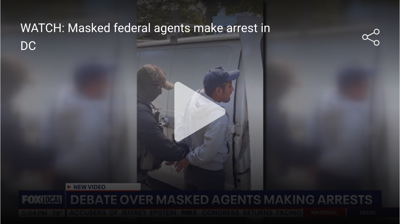 Video Shows Masked Federal Agents Arresting Two Men in D.C.